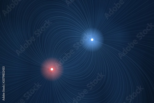 Fotografie Abstract binary star system with gravitational waves