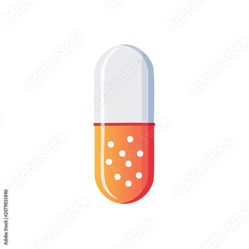 Red and orange capsule pill icon