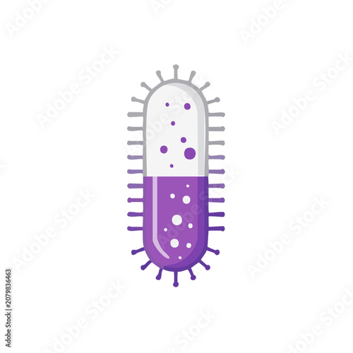 Purple Bacterium Vector Illustration