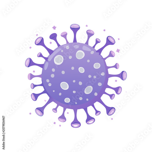 Purple Coronavirus Particle Vector Illustration