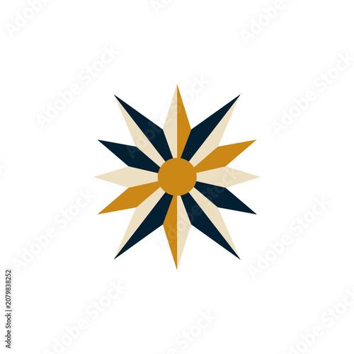 Colorful starburst vector icon with radiating lines