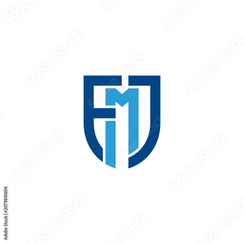 фотографія Letter fm monogram shield logo design with monogram branding corporate