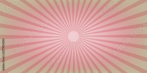 Pink Retro Halftone Burst Background With Radial Rays and Vintage Pop Art Dots