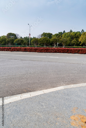 Empty urban road and buildings in the city