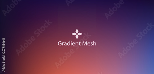 Vibrant gradient mesh background, with purple, orange, and blue hues, central