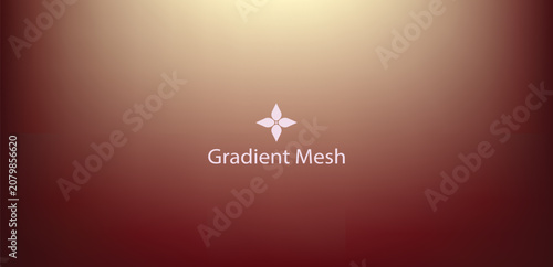 Warm red and gold gradient mesh background, with a star, and text