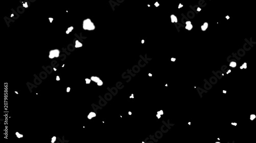 Realistic Winter Snowfall Animation With Tiny Snowflakes Falling Slowly On Black Background Seamless Loop 4K Snow Particle Motion Graphic