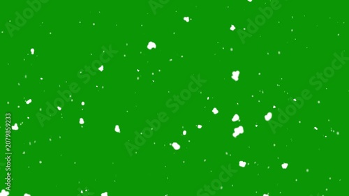Realistic Snowstorm Effect On green Background With Dense Floating Snow Particles And Smooth Falling Motion 4K