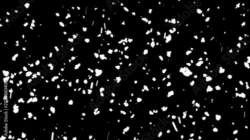 Realistic Snowflake Motion Graphics Animation Created In After Effects On black screen Background With Winter Snowfall Effect