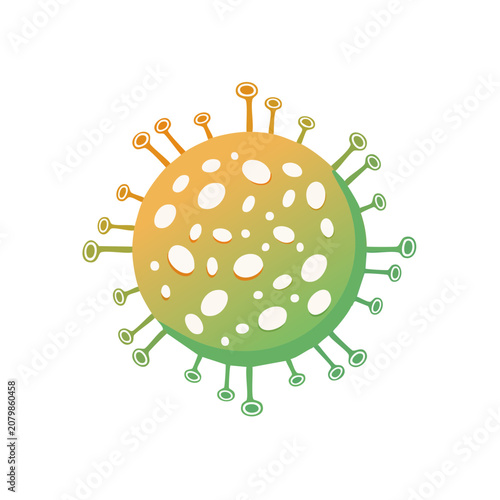 Flat illustration of a virus with spike proteins