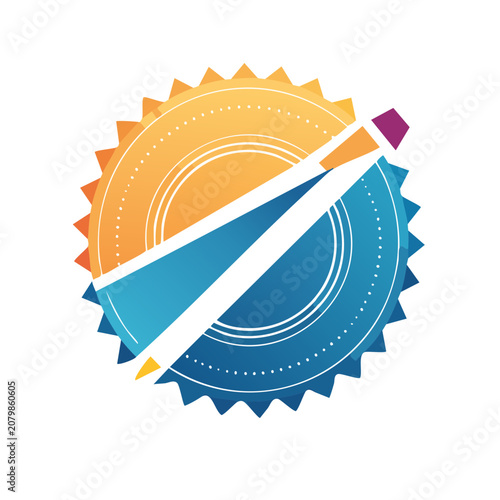 Sun and Moon Geometric Vector Illustration
