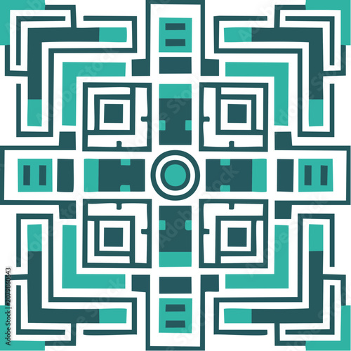 Abstract Geometric Maze Pattern Vector