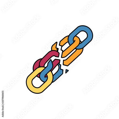 Broken chain vector illustration
