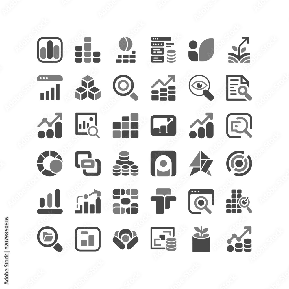 Fototapeta premium Collection Of Flat Business Icons On White Background