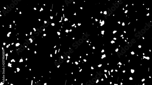 Falling Snowflake Animation Motion Graphics In After Effects On black Screen Background Realistic Winter Particle Effect 4K