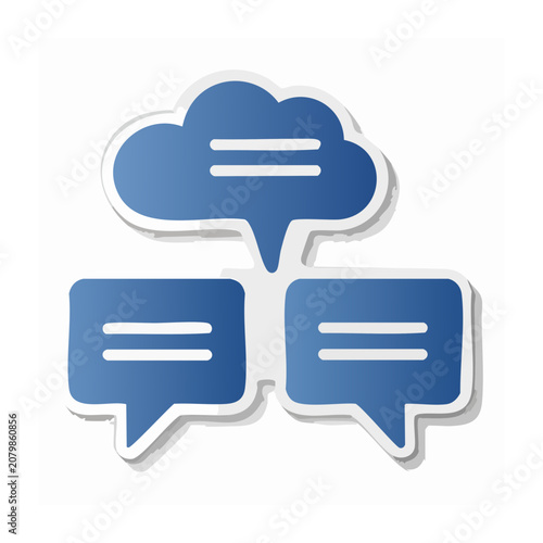 Cloud and speech bubbles icon in flat design
