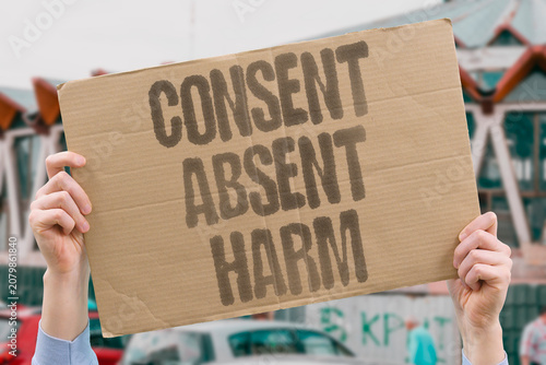 Картината върху платно "Consent absent harm" Images shared without permission cause damage