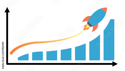 business graph with arrow