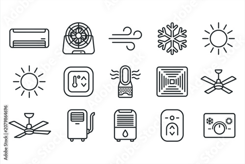 Air Conditioning and Cooling System Icons