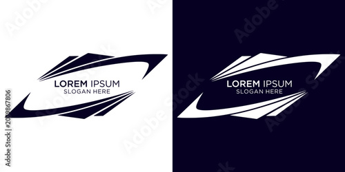Elegant Modern Abstract Winged Frame Logo Design for Luxury Branding