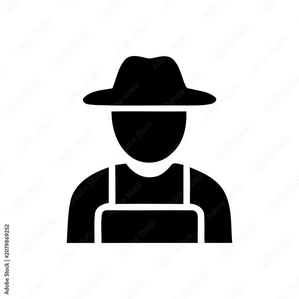 Fototapeta premium Farmer avatar icon in flat vector style