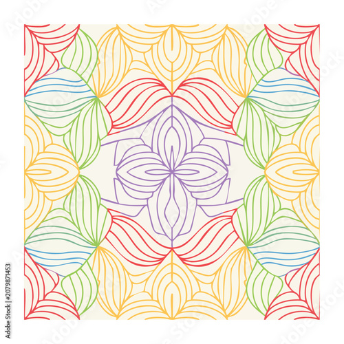 Colorful abstract geometric line art pattern