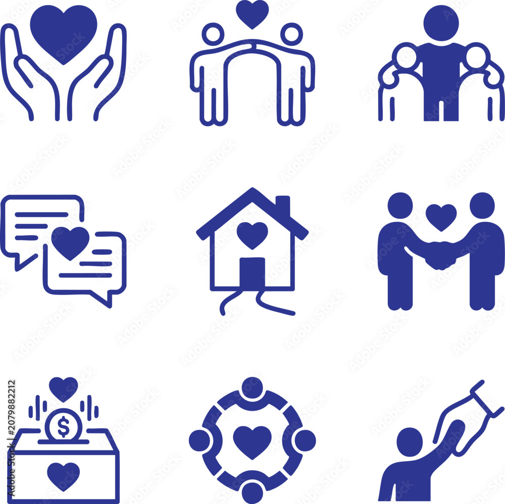 Fototapeta premium food bank poverty reduction social welfare icon presentation