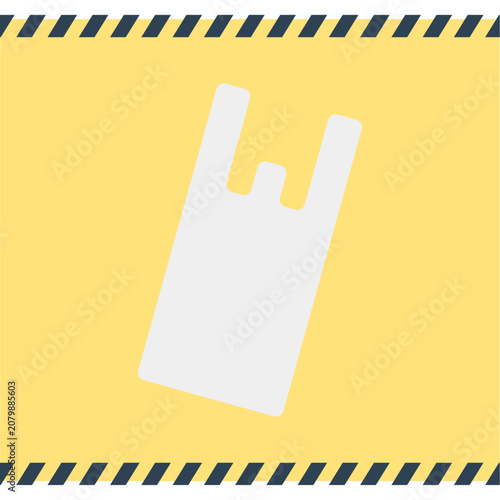 レジ袋のビニール袋イラスト 日用品 買い物 Plastic bag shopping bag illustration everyday item