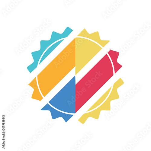 Colorful flat design gear icon