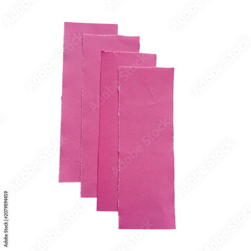 Stack of pink sticky notes on flat surface isolated on transparent background