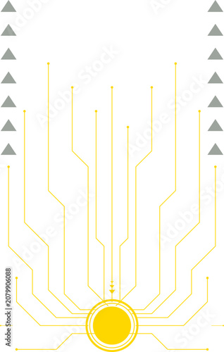 Abstract Futuristic Digital Circuitry Network Board Vector Art