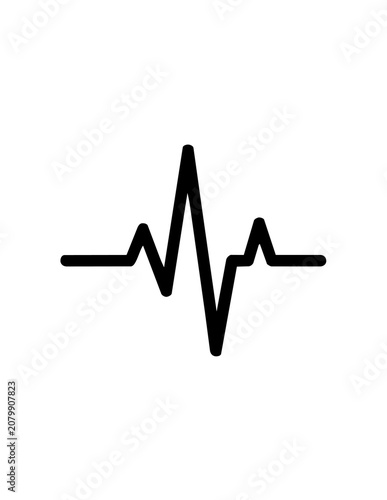 Heartbeat Pulse Line Medical Symbol Icon.