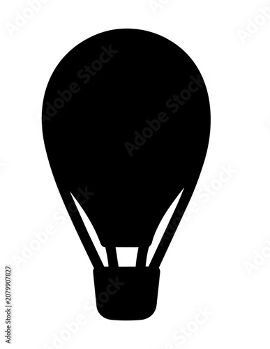 Hot air balloon silhouette icon.