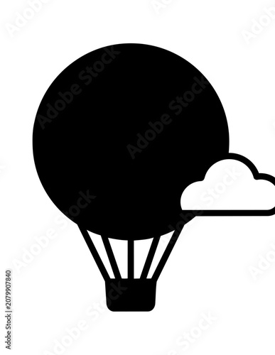 Hot air balloon flying high.