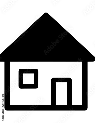 Simple Black House Icon Design.