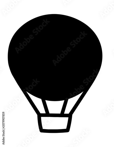 Hot air balloon icon silhouette.