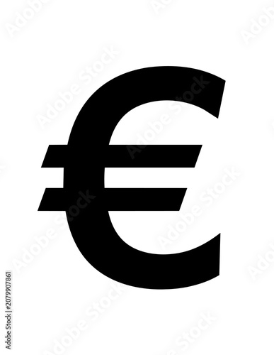 Euro Currency Symbol Black Icon.