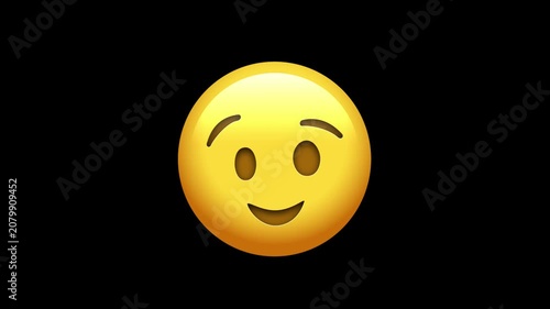 3D Animated winking emoji face gesture on alpha channel