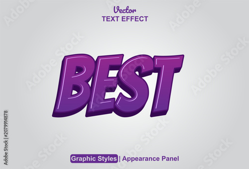 Text effect editable purple stylized bold typography vector graphic design banner template.