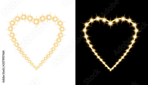 Obraz na płótnie Golden sparkle heart shapes
