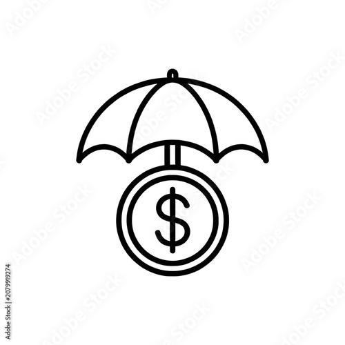 Dollar Sign under Umbrella Transparent Background