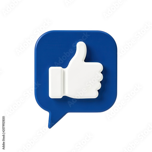 White Thumbs up Icon in Blue Speech Bubble