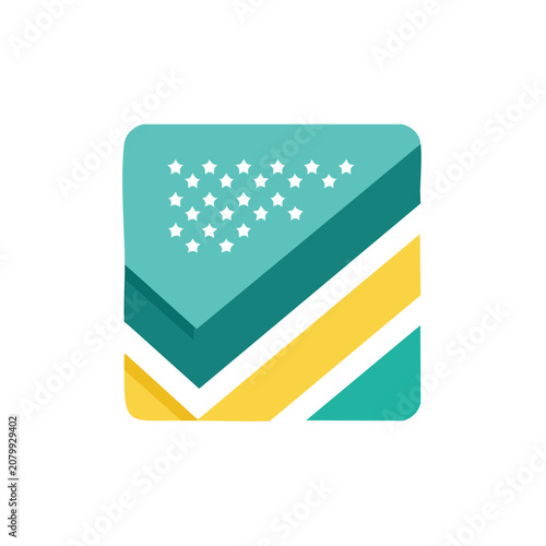Flat design flag with stars and stripes