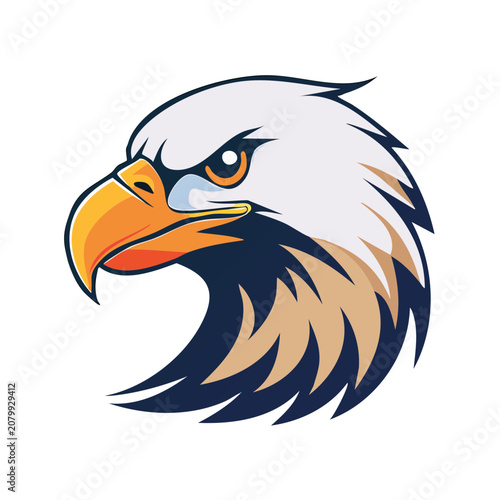 Eagle head vector illustration side profile