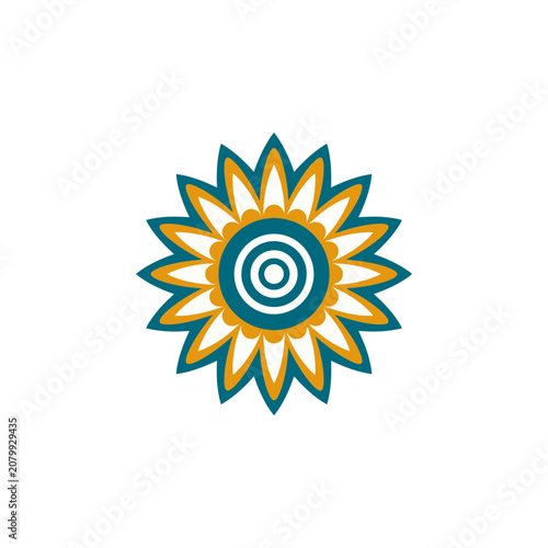 Flat design sunflower vector illustration