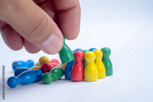 Leadership and standing out from the crowd concept