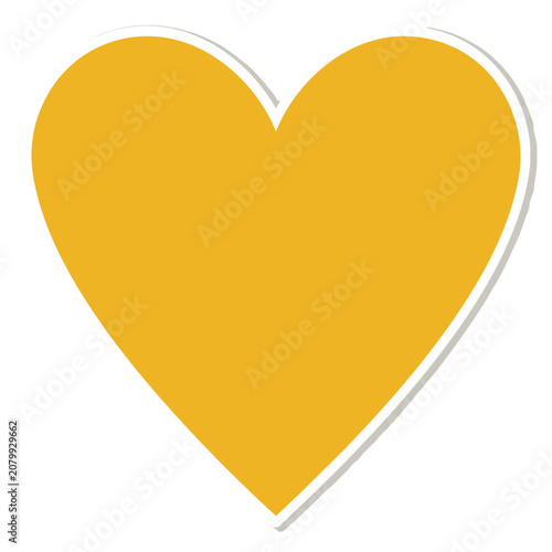 Orange heart shape vector icon