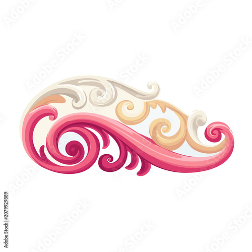 Colorful ornamental scroll vector illustration