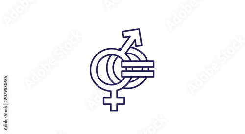 Photos Gender Equality Icon with Male and Female Symbols