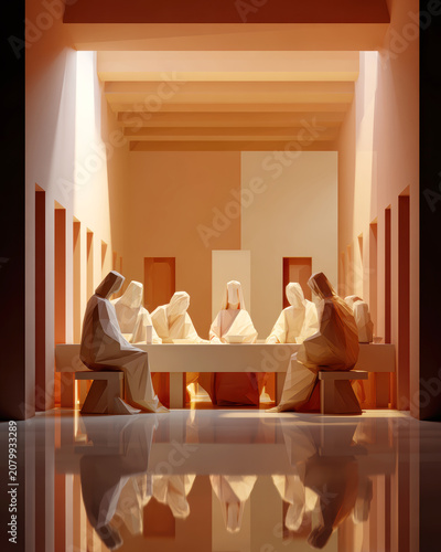 Abstract Geometric Last Supper – Generative AI